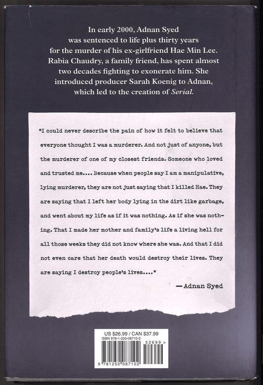 Adnan's Story: The Search for Truth and Justice After Serial - The Bookstore