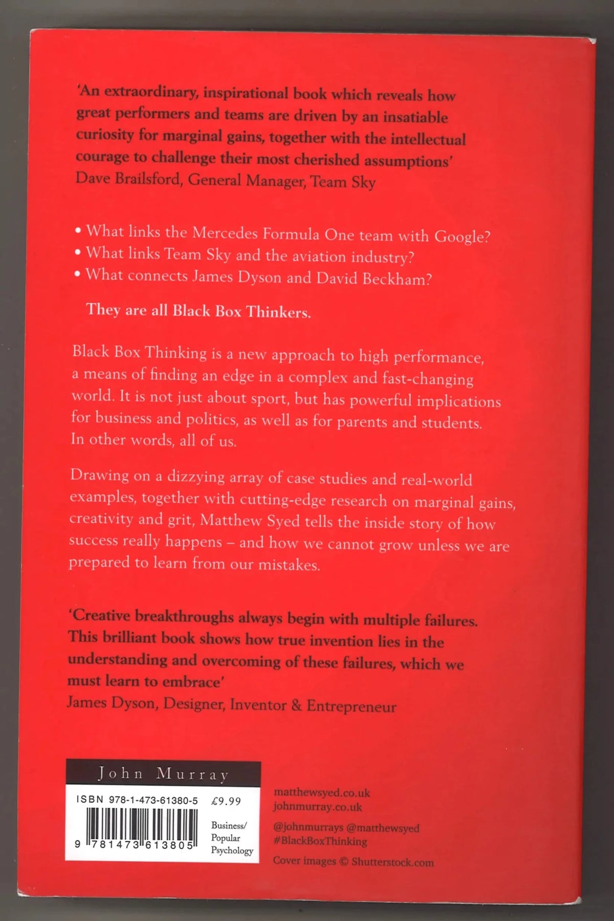Black Box Thinking: Marginal Gains and the Secrets of High Performance - The Bookstore