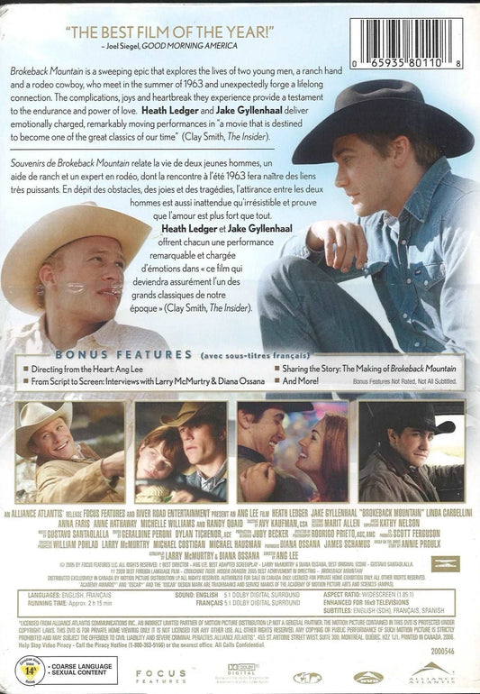 Brokeback Mountain DVD Alliance Atlantis