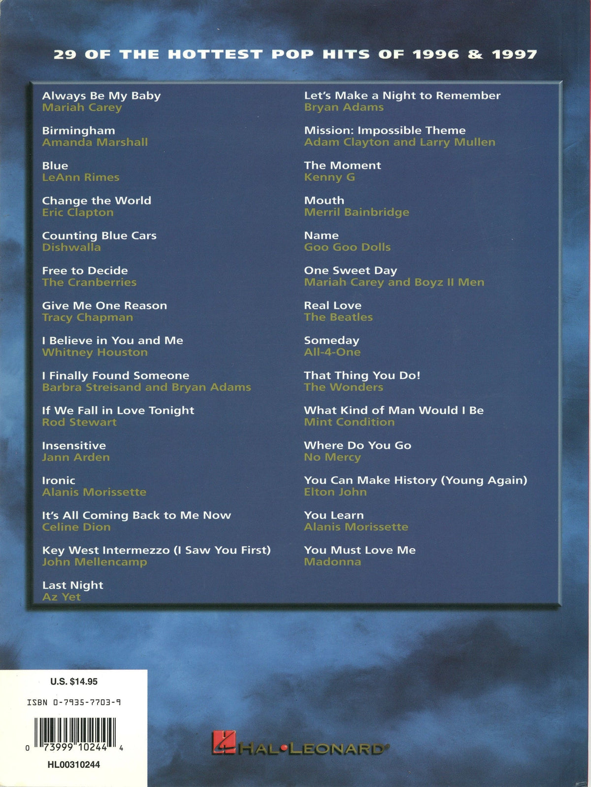 Chart Hits of '96-'97 Hal Leonard Publishing