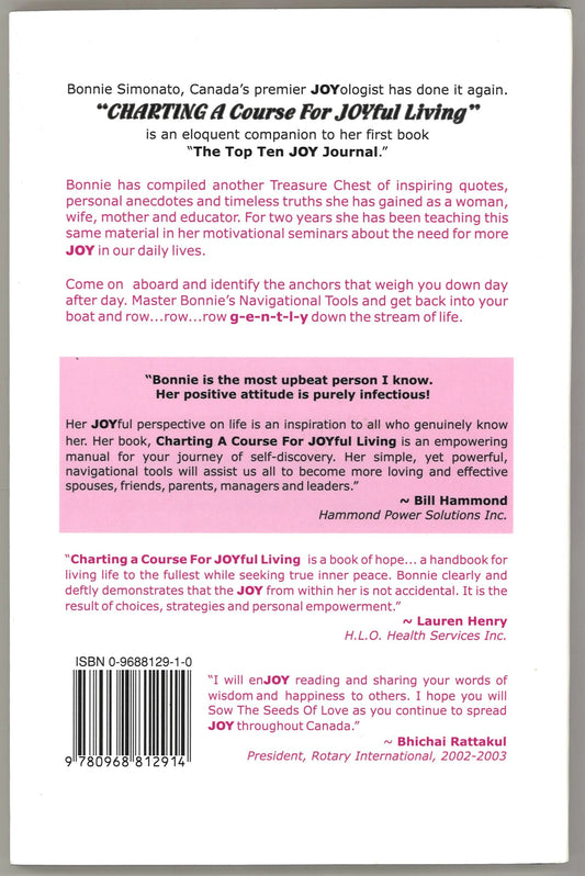 Charting A Course For JOYful Living: Another Treasure Chest of Gems for Your Self - Discovery (Large Print & Signed)