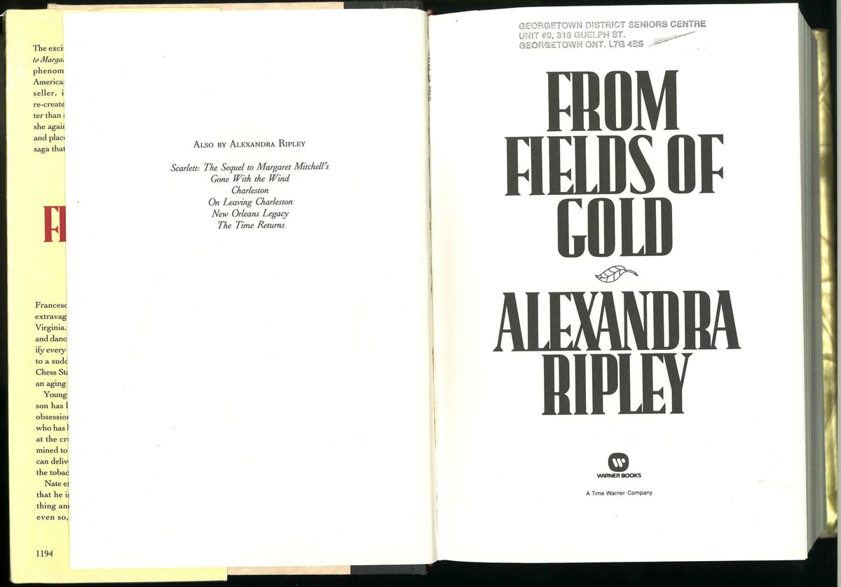From Fields of Gold Alexandra Ripley