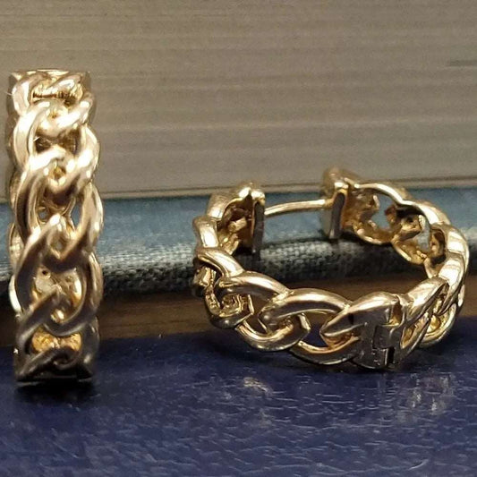 Gold 14K Chain Hoop Earrings My Store