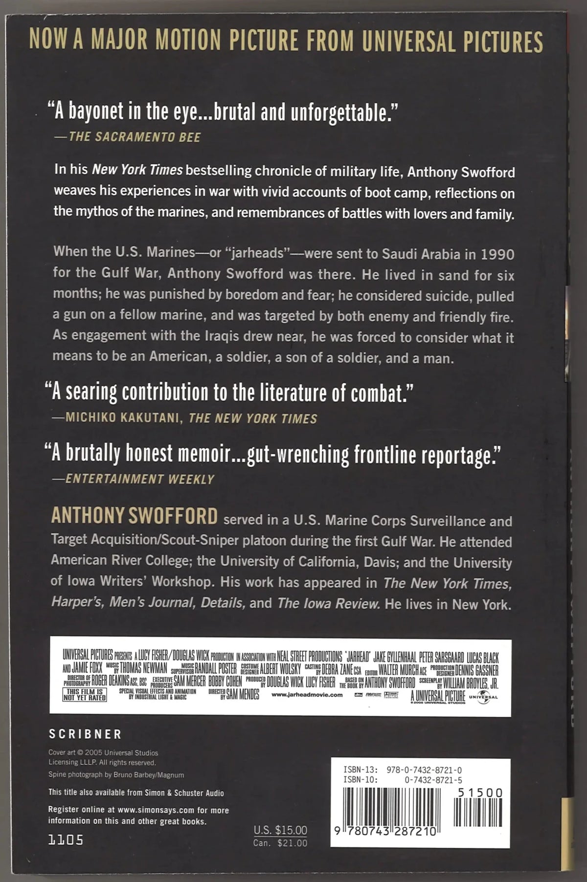 Jarhead : A Marine's Chronicle of the Gulf War and Other Battles - The Bookstore