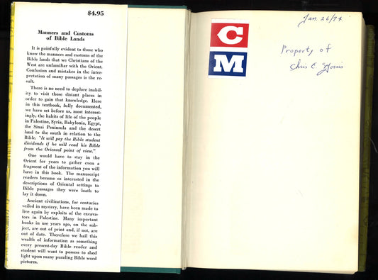 Manners and Customs of Bible Lands - The Bookstore