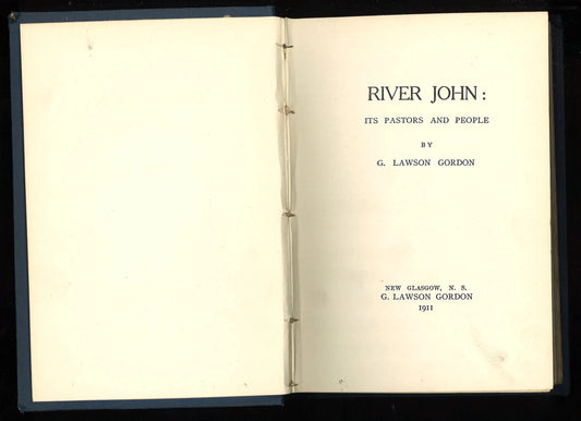 River John: Its Pastors and People (1911) First Edition - The Bookstore