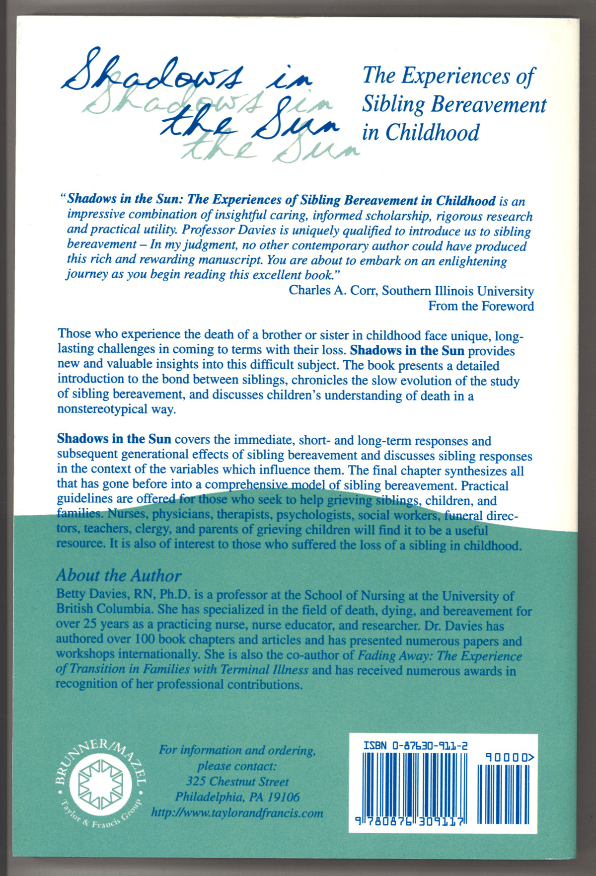Shadows in the Sun: The Experiences of Sibling Bereavement in Childhood - The Bookstore