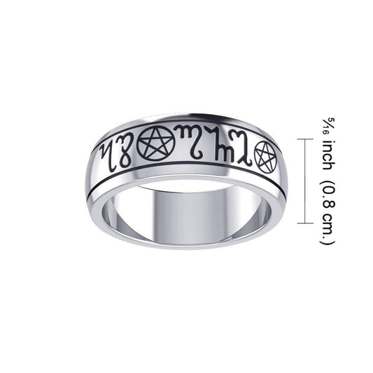 Silver Theban Handfasting Wedding Band Ring Silver Insanity