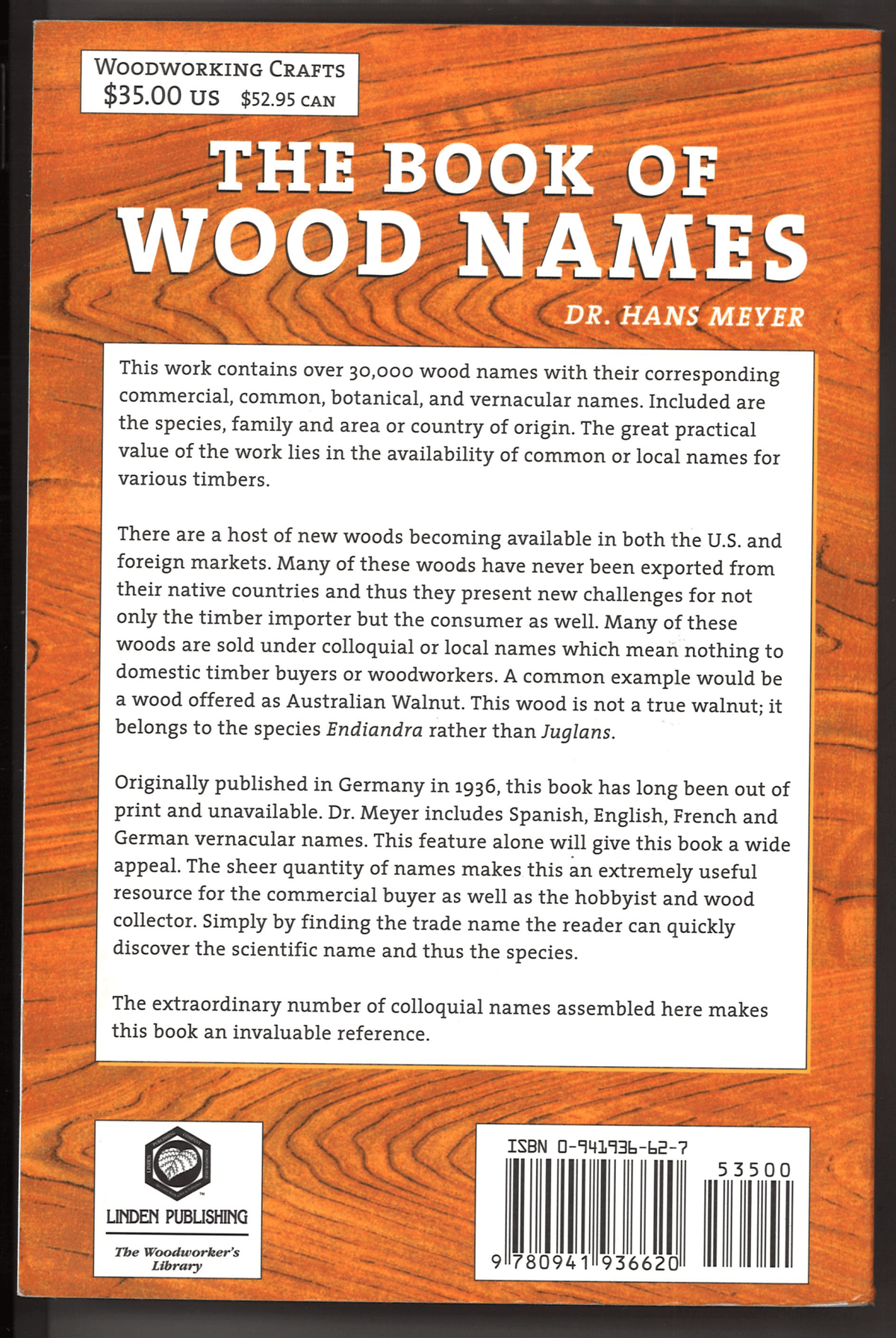 The Book of Wood Names - The Bookstore