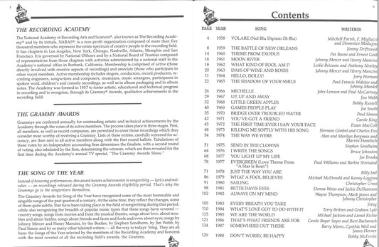 The New Grammy® Awards Song of The Year (1958-1988) The National Academy of Recording Arts and Sciences