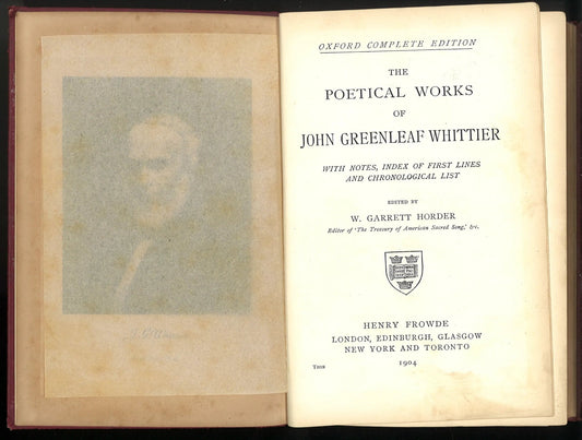 The Poetical Works of John Greenleaf Whittier My Store