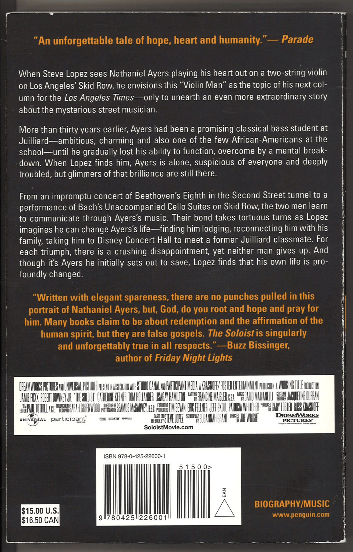 The Soloist: A Lost Dream, an Unlikely Friendship, and the Redemptive Power of Music (Mti) - The Bookstore