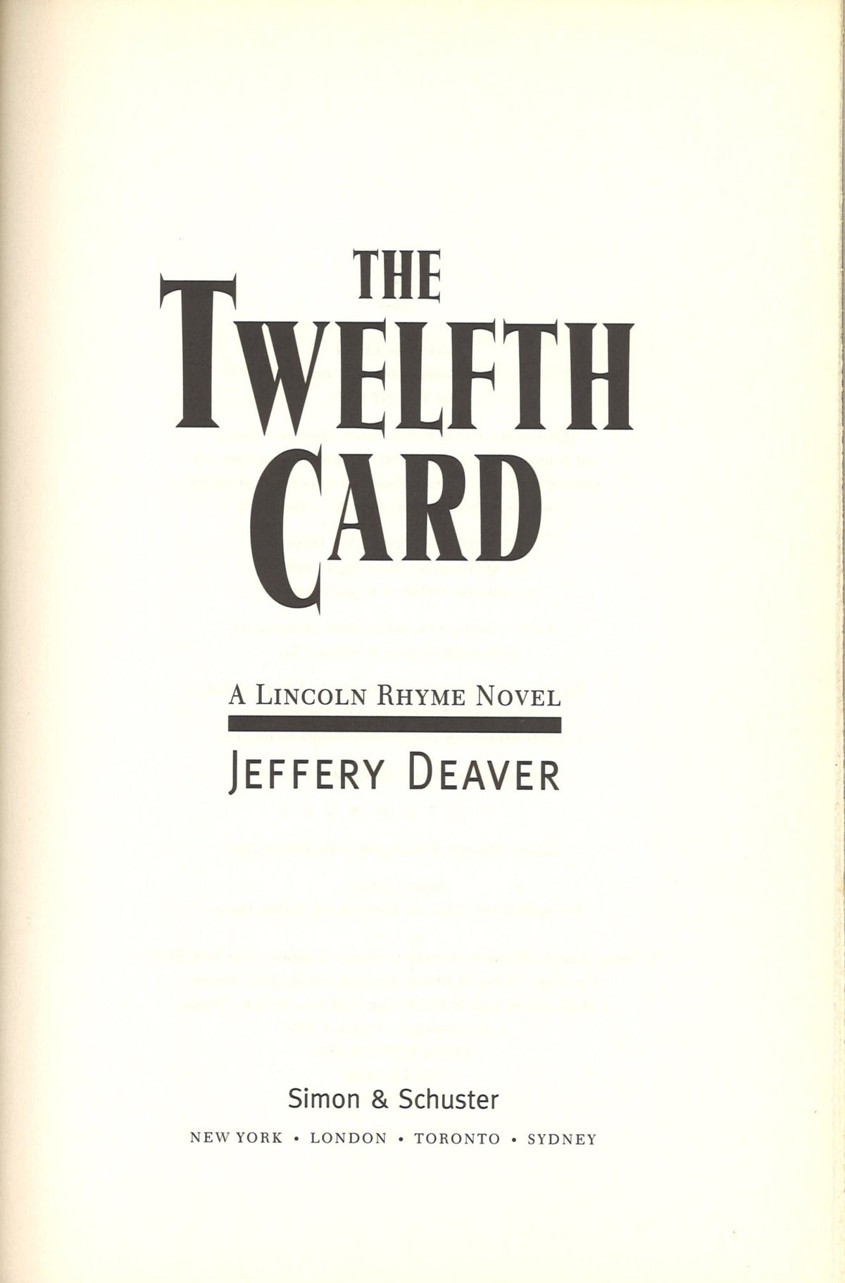 The Twelfth Card (Lincoln Rhyme Novels) - The Bookstore