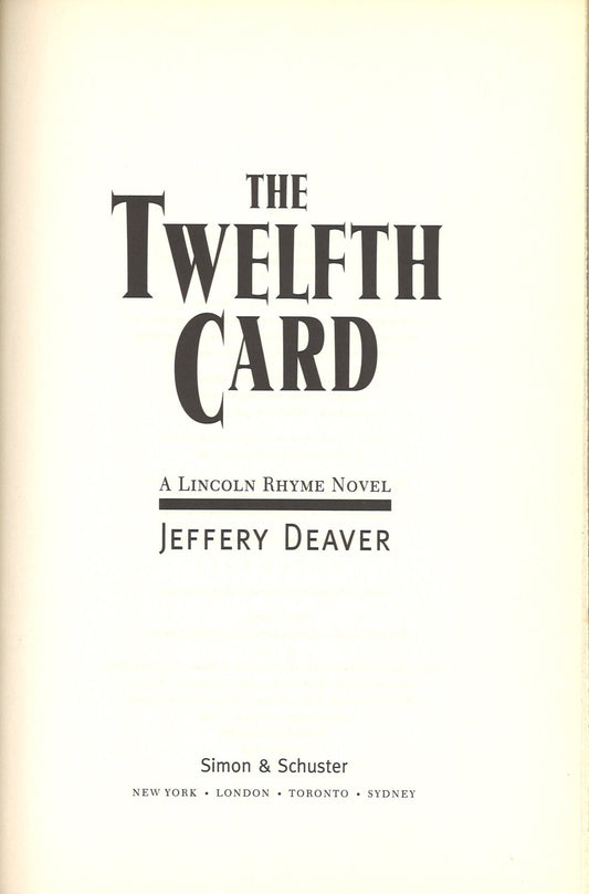 The Twelfth Card (Lincoln Rhyme Novels) - The Bookstore