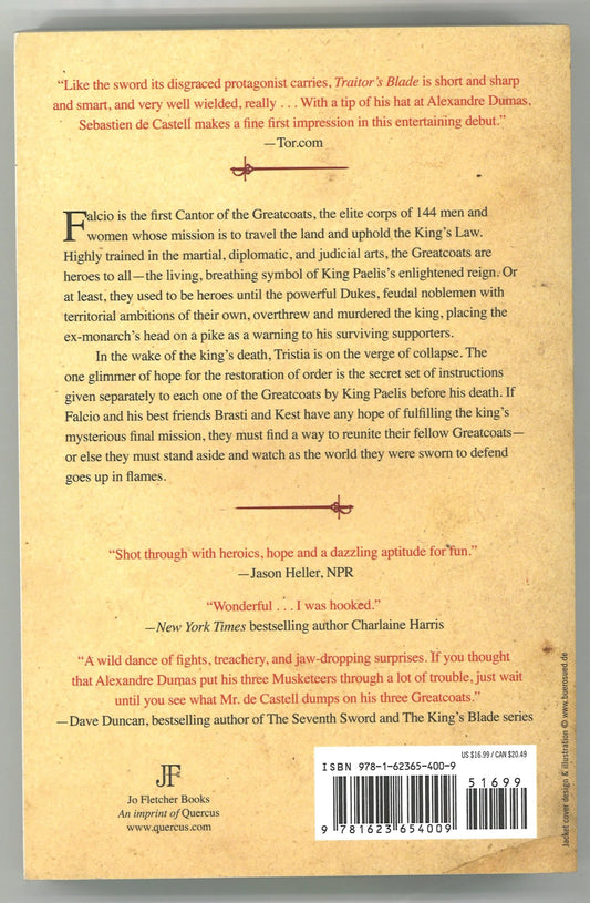 Traitor's Blade (The Greatcoats, 1) - The Bookstore