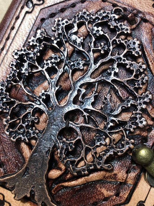 Tree of Life Mini Leather Journal ML Marcaleather