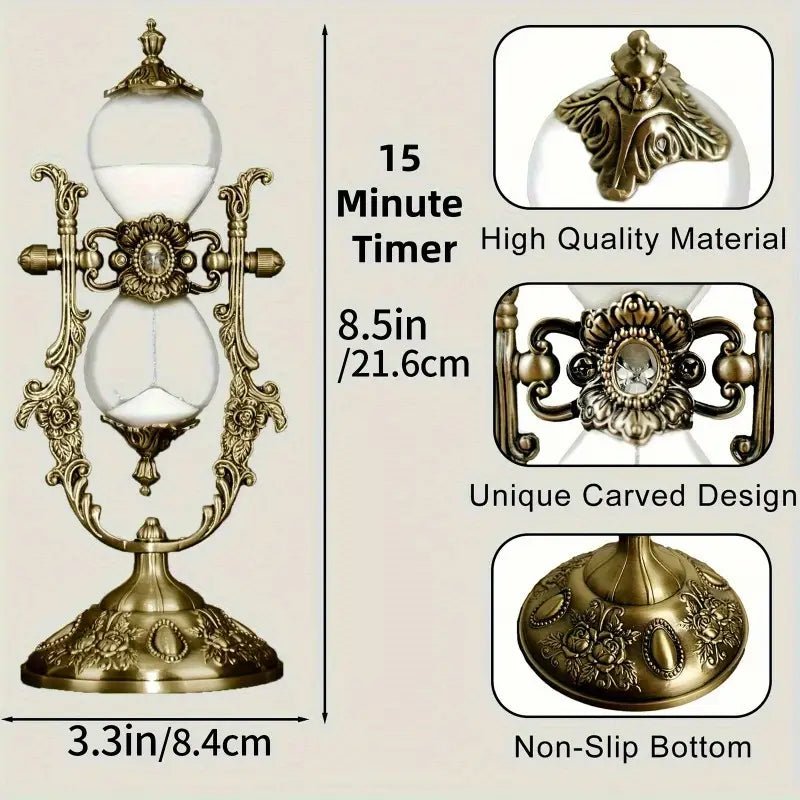 Vintage-Style Rotating Hourglass (15 Minute Timer) CozyHaven