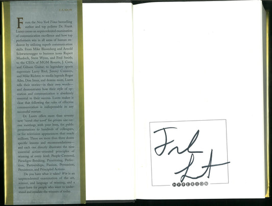 Win: The Key Principles to Take Your Business from Ordinary to Extraordinary (Signed) Dr. Frank Luntz
