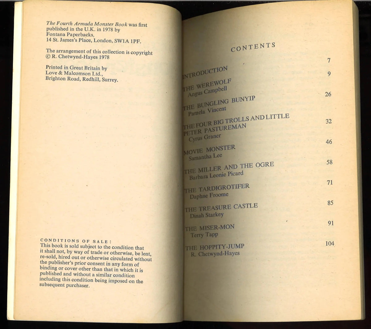 4th Armada Monster Book - 1978 First UK Edition - The Bookstore