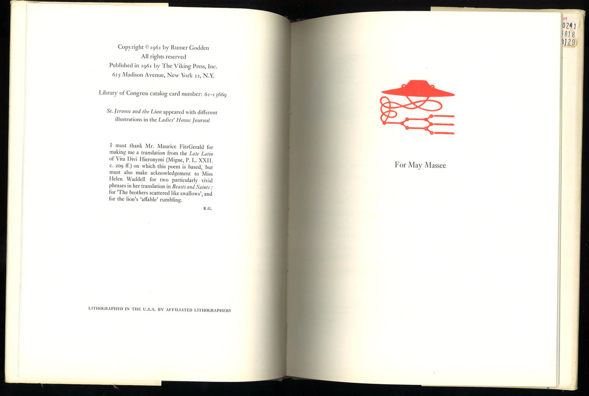 St. Jerome and The Lion  - First Edition, 1961