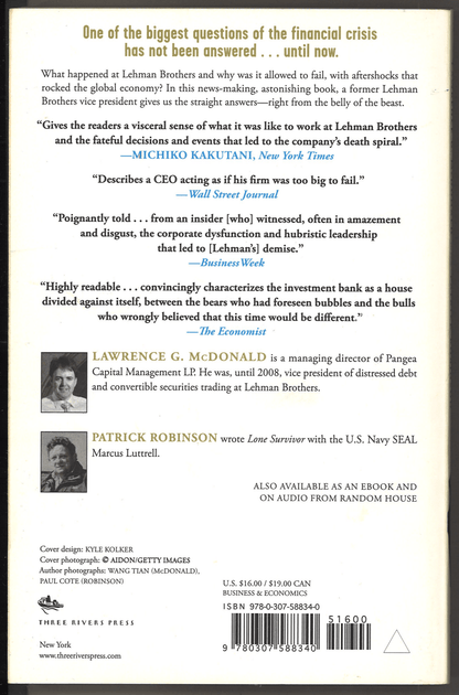 A Colossal Failure of Common Sense: The Inside Story of the Collapse of Lehman Brothers - The Bookstore