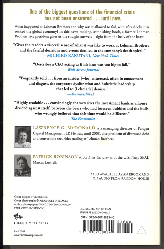 A Colossal Failure of Common Sense: The Inside Story of the Collapse of Lehman Brothers - The Bookstore