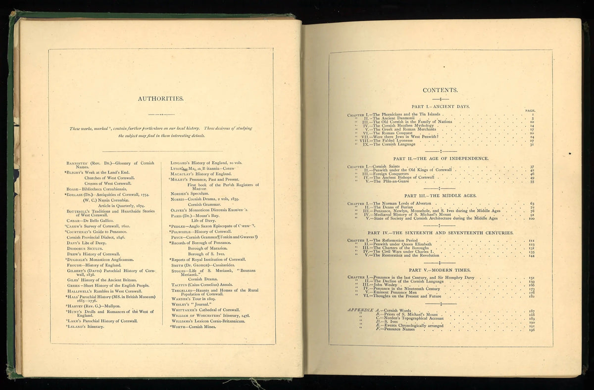 A Short History of Penzance, S. Michael's Mount, S. Ives, and The Land's End District (1878) - The Bookstore