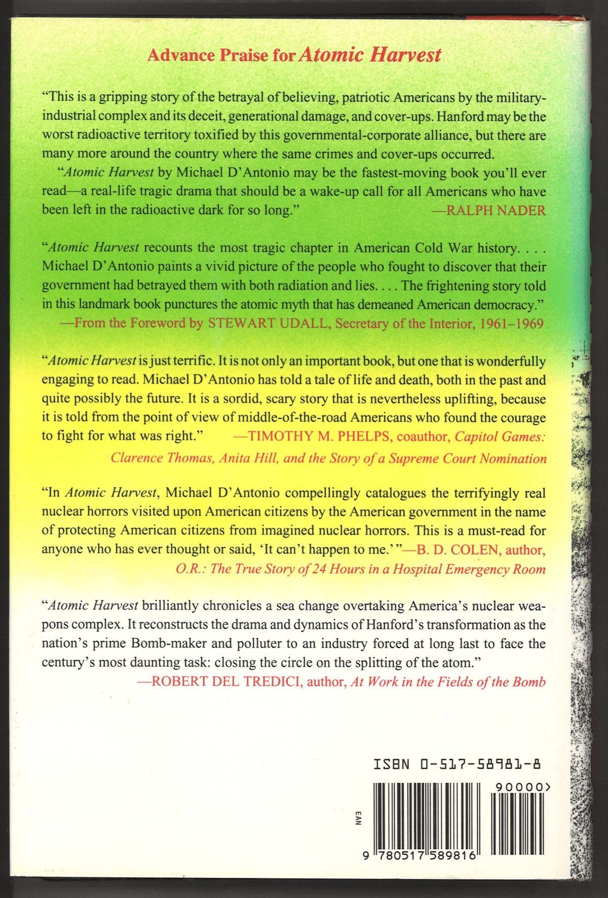 Atomic Harvest: Hanford and the Lethal Toll of America's Nuclear Arsenal - The Bookstore