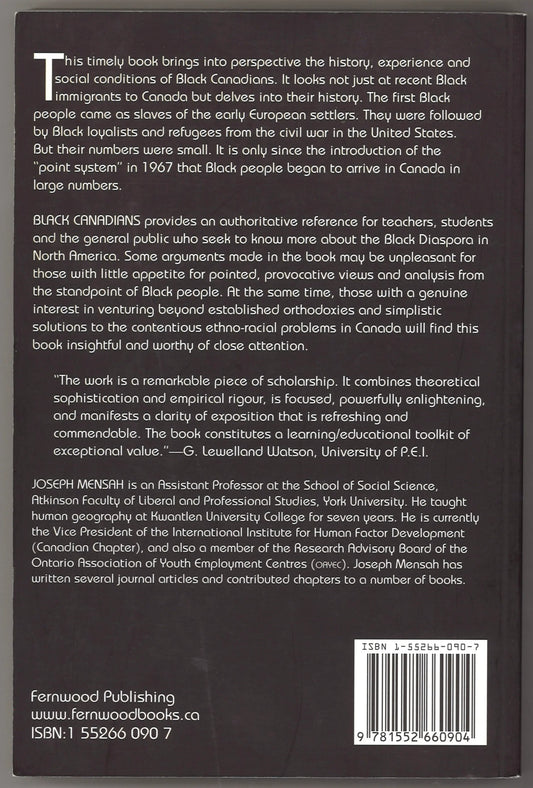 Black Canadians: History, Experience, Social Conditions - The Bookstore