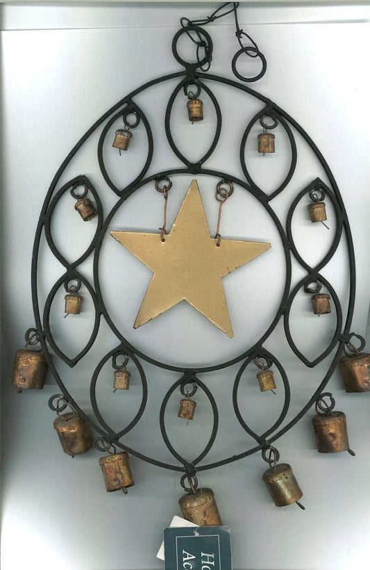 Black Metal Wind Chimes and Star Global Trade