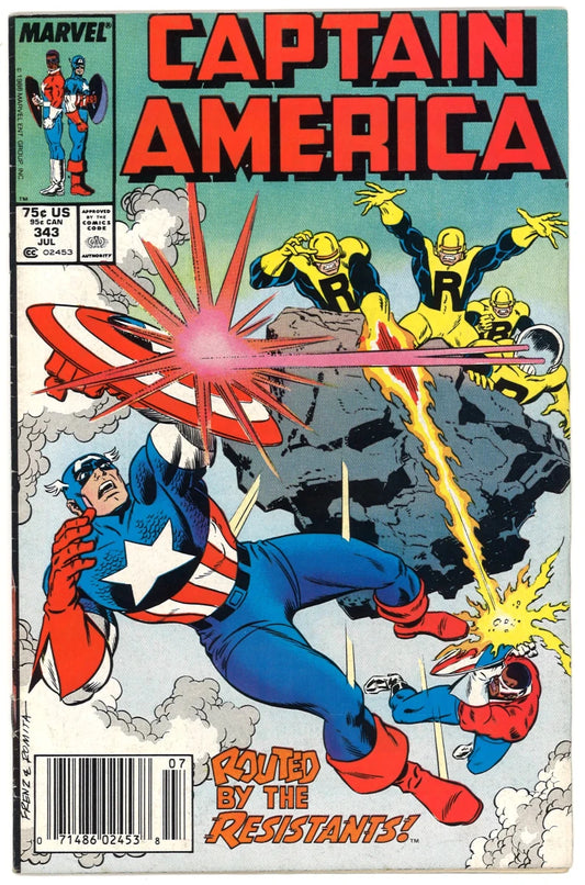 Captain America 343 – Newsstand Edition, July 1988 - The Bookstore