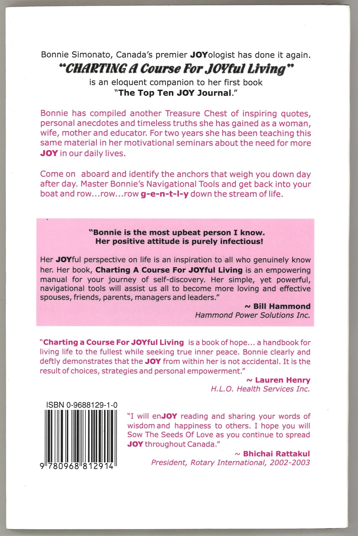 Charting A Course For JOYful Living: Another Treasure Chest of Gems for Your Self - Discovery (Large Print & Signed)