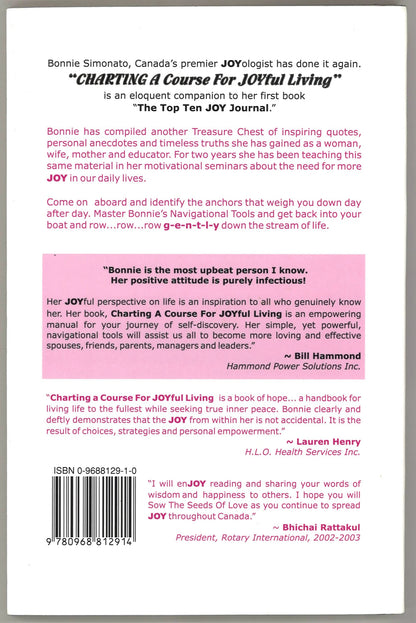Charting A Course For JOYful Living: Another Treasure Chest of Gems for Your Self - Discovery (Large Print & Signed)