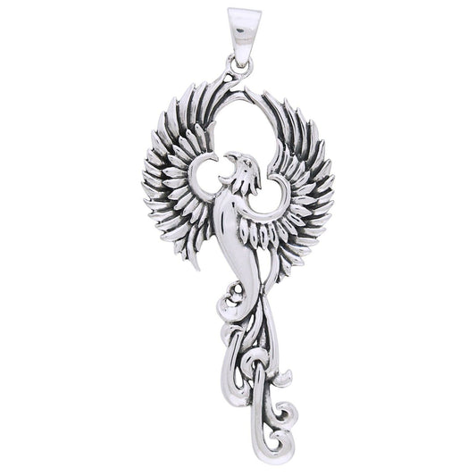 Cry of the Rising Phoenix Sterling Silver Necklace Silver Insanity
