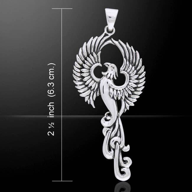 Cry of the Rising Phoenix Sterling Silver Necklace Silver Insanity