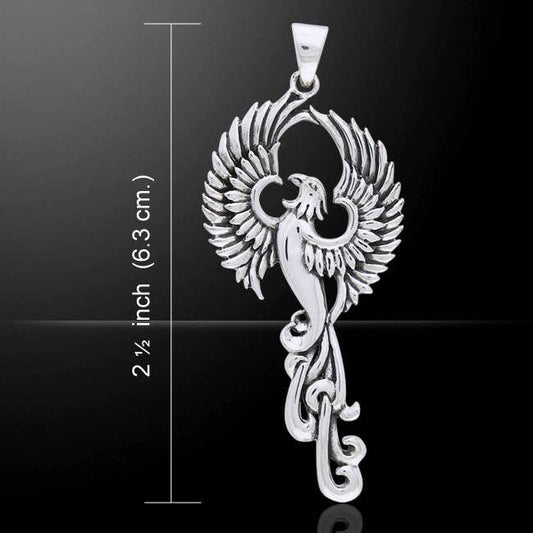 Cry of the Rising Phoenix Sterling Silver Necklace Silver Insanity