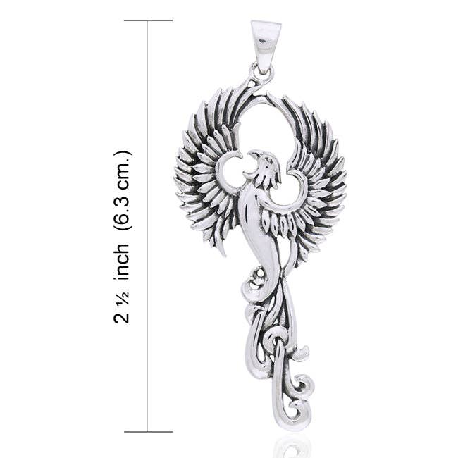Cry of the Rising Phoenix Sterling Silver Necklace Silver Insanity