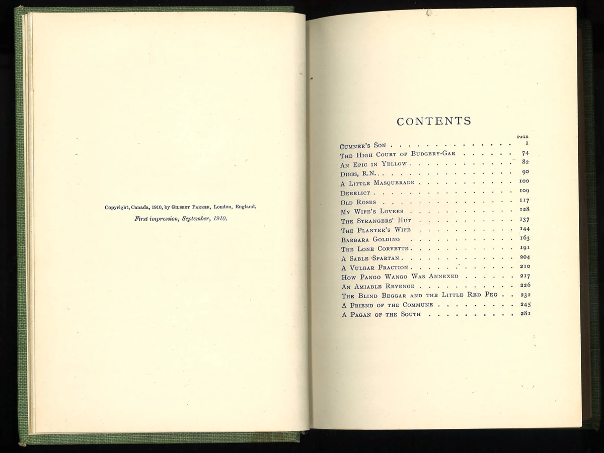 Cumner's Son and Other South Sea Folk (1910) - The Bookstore