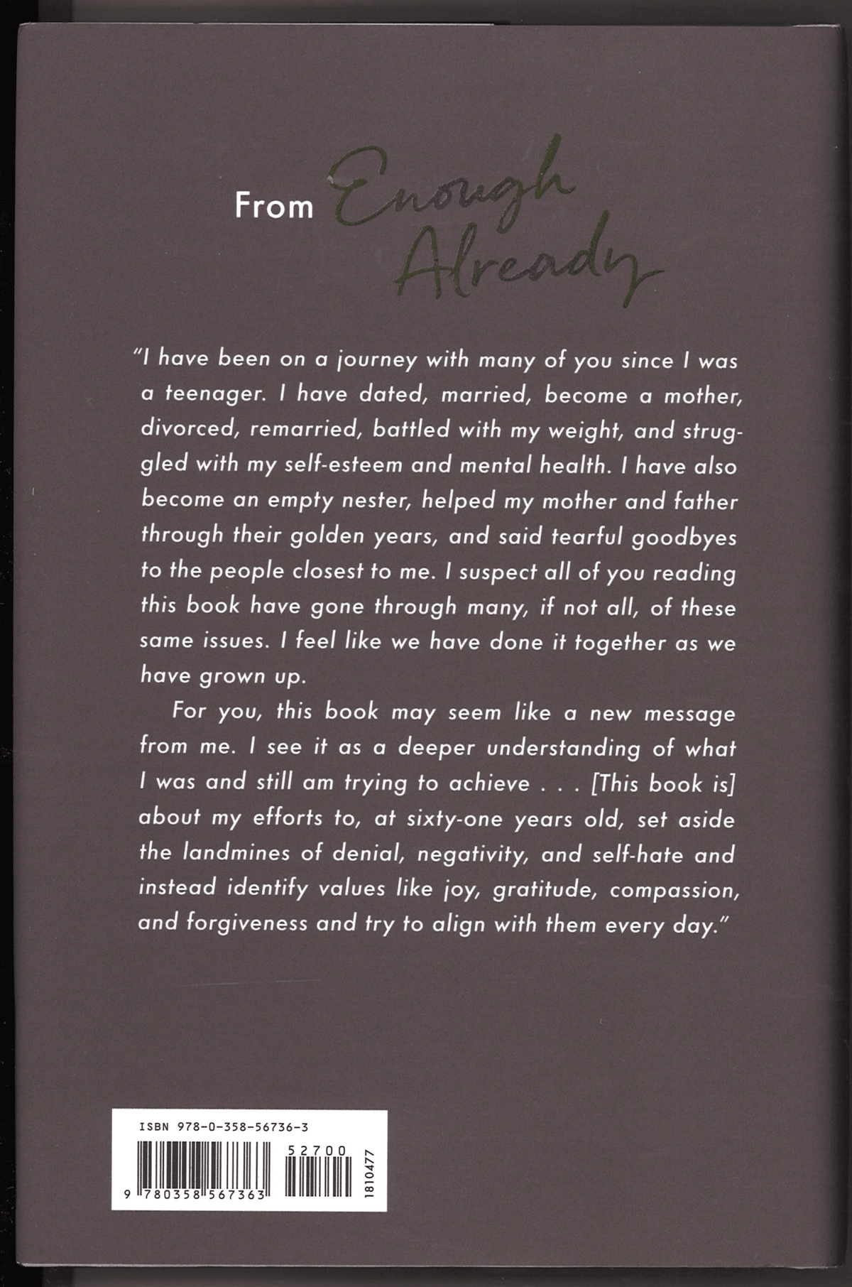 Enough Already: Learning to Love the Way I Am Today - The Bookstore