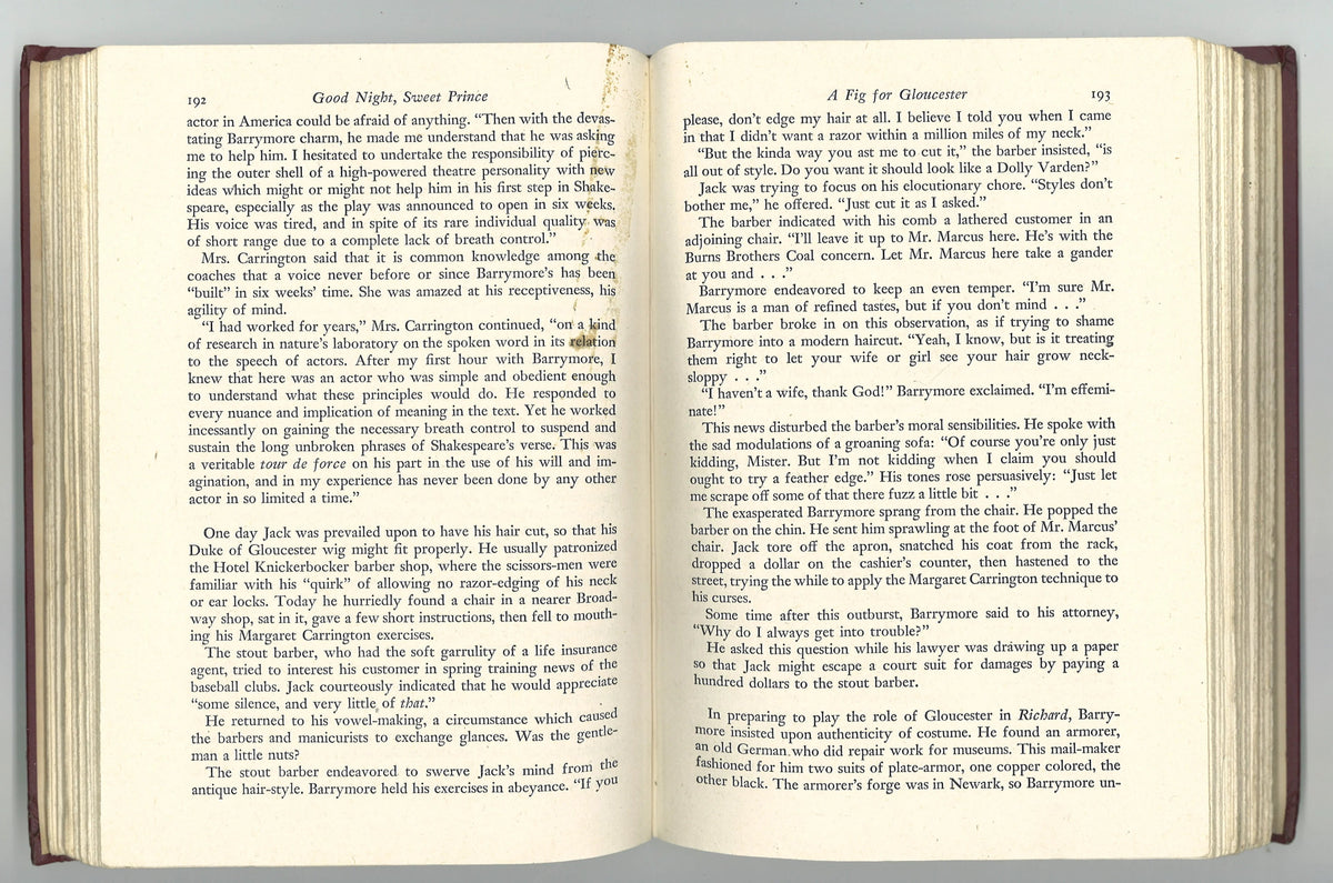 Good Night Sweet Prince: The Life & Times of John Barrymore - The Bookstore