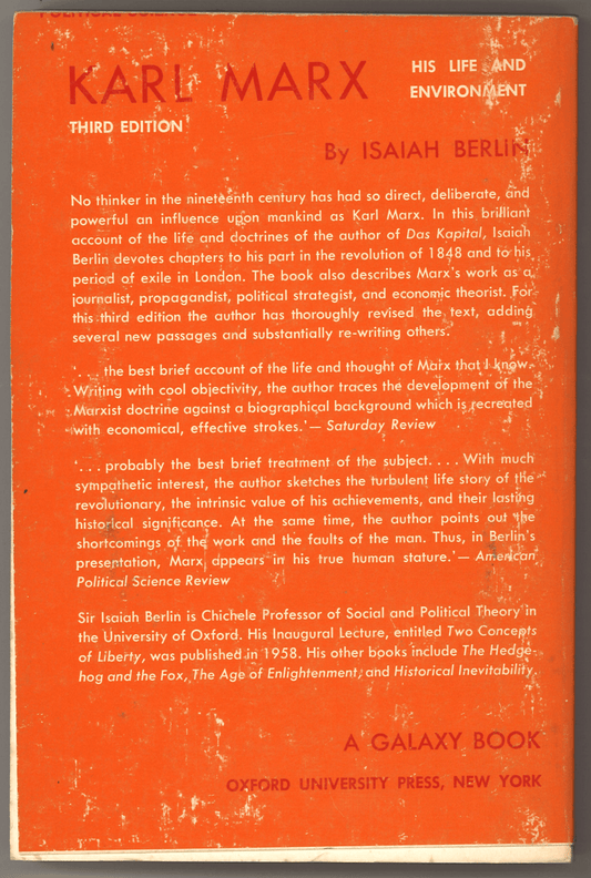 Karl Marx: His Life and Environment - The Bookstore