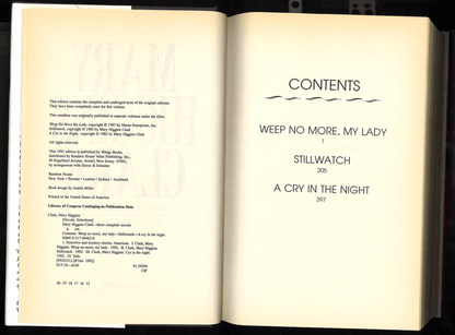 Mary Higgins Clark: Three Complete Novels: Weep No More, My Lady; Stillwatch; A Cry in the Night - The Bookstore