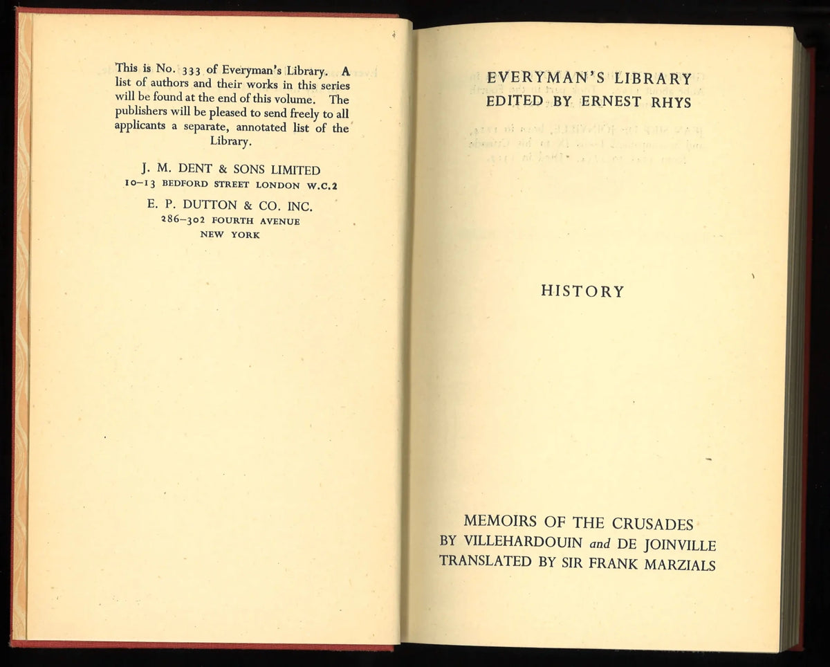 Memoirs of the Crusades: Villehardouin and De Joinville (Everyman's Library series) - The Bookstore