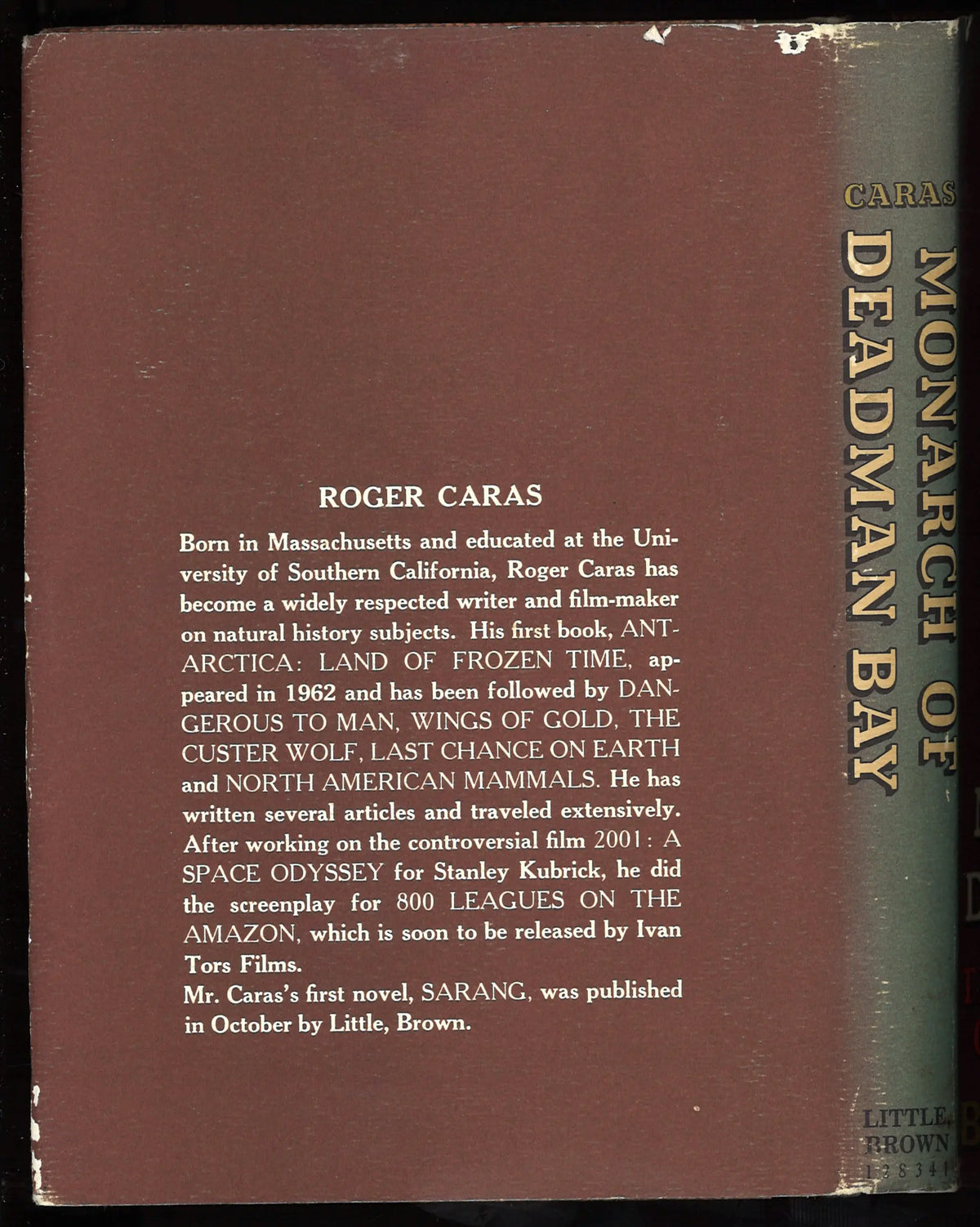 Monarch of Deadman Bay: The Life and Death of a Kodiak Bear  –  First Edition, 1969