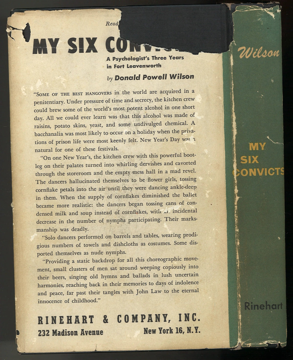 My Six Convicts: A Psychologist's Three Years in Fort Leavenworth - The Bookstore