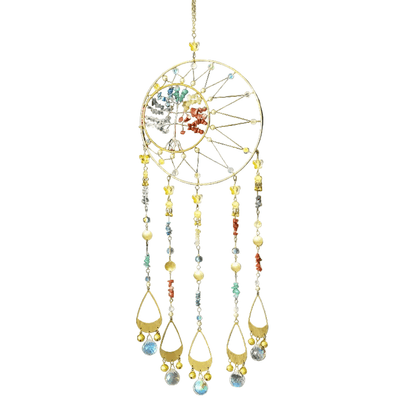 Natural Stone Tree of Life Crystal Moon Sun Catcher - The Bookstore