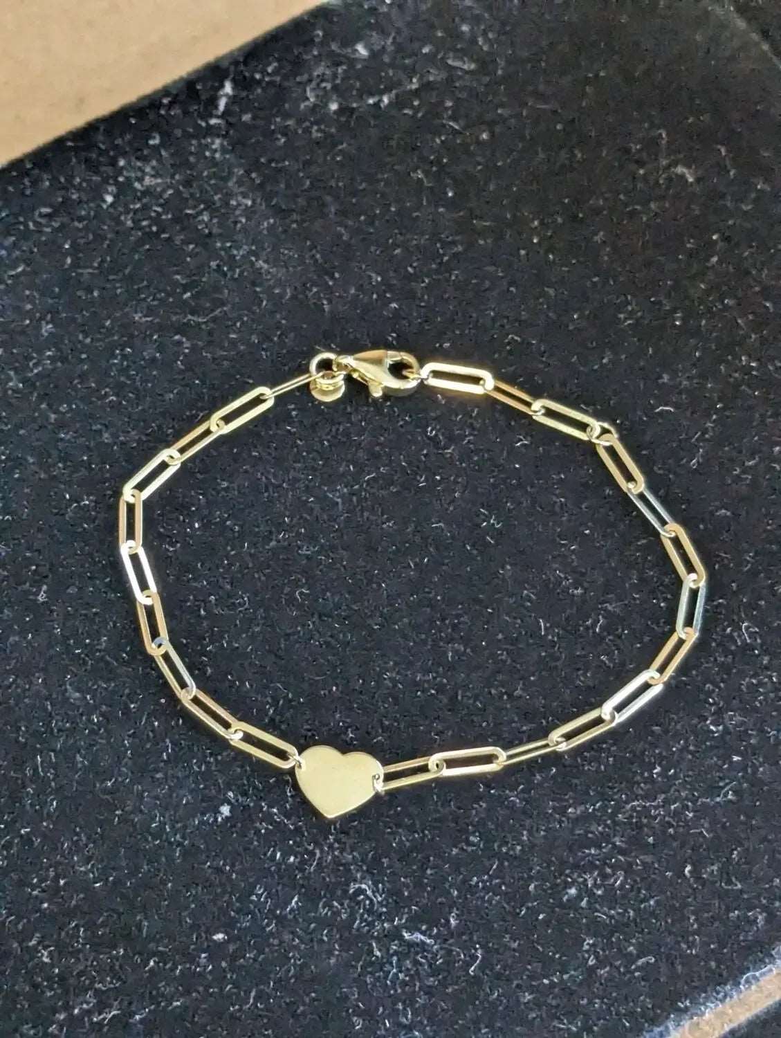 Paperclip Gold Bracelet with Heart My Store