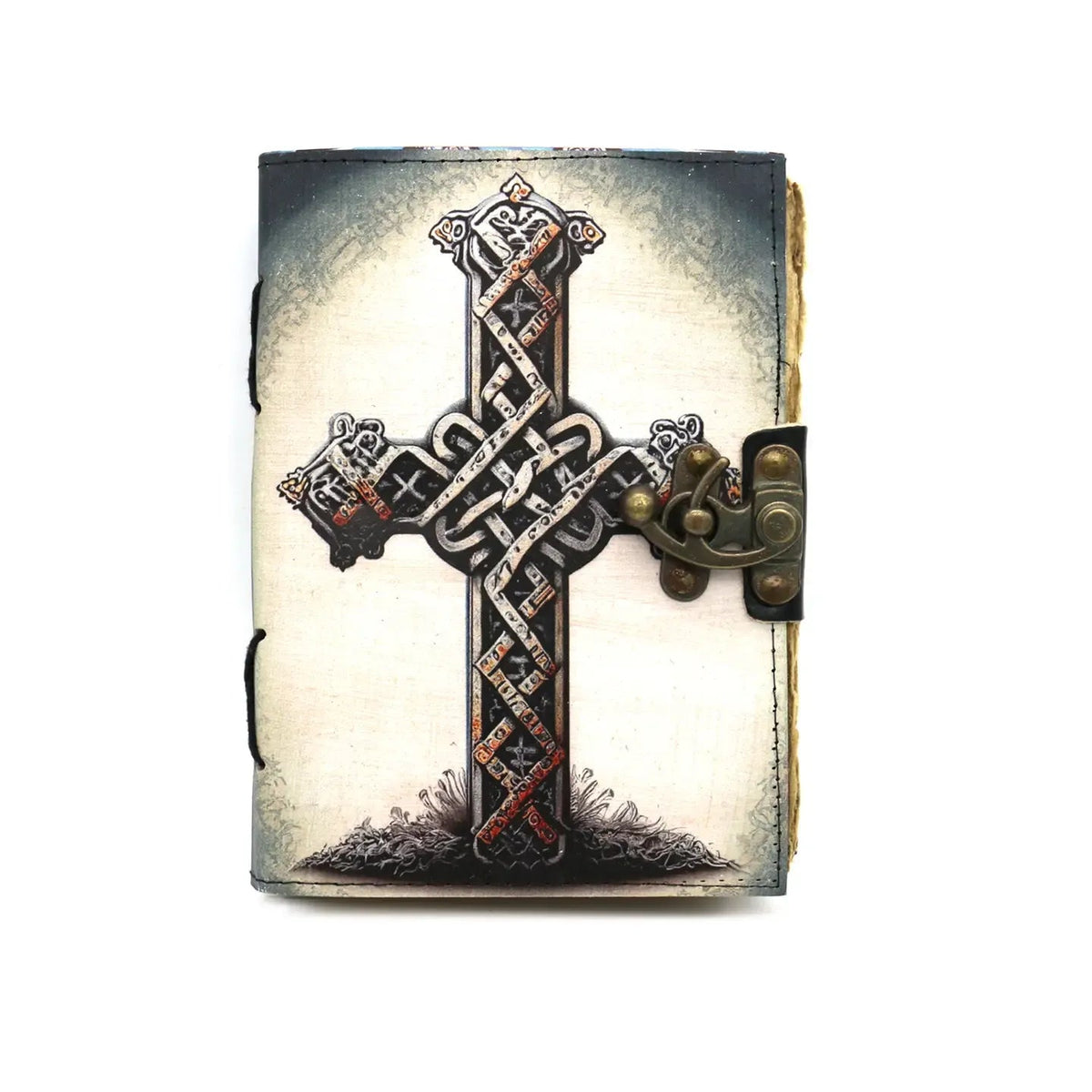 Sacred Cross Leather 5x7 Blank Journal Spell Book The Bookstore 1