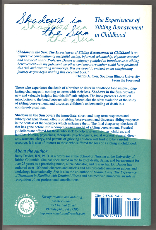 Shadows in the Sun: The Experiences of Sibling Bereavement in Childhood - The Bookstore