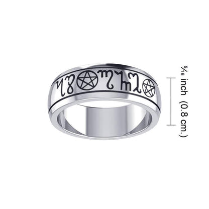 Silver Theban Handfasting Wedding Band Ring Silver Insanity